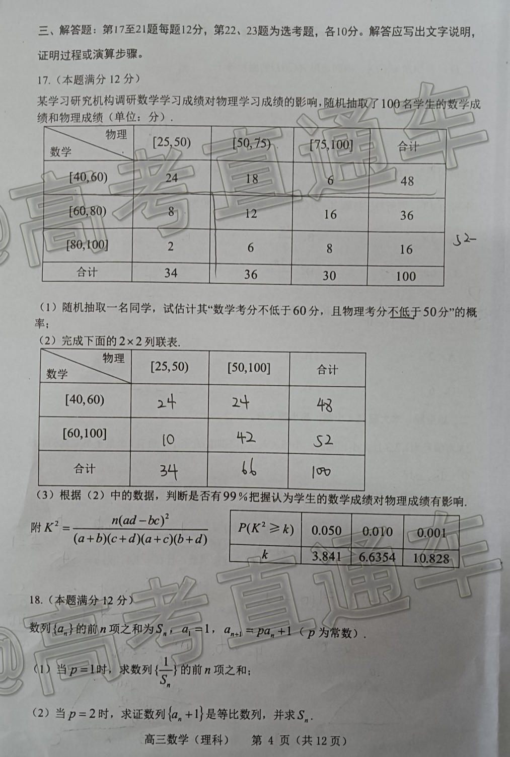 2021貴陽高三期末考試?yán)頂?shù)試題及參考答案