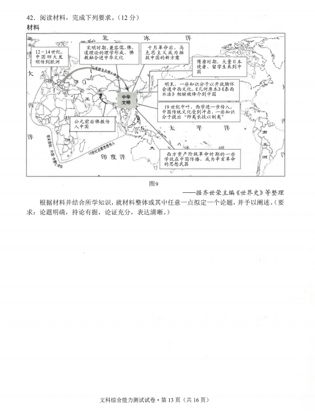 2021昆明高三統(tǒng)測文綜試題及參考答案