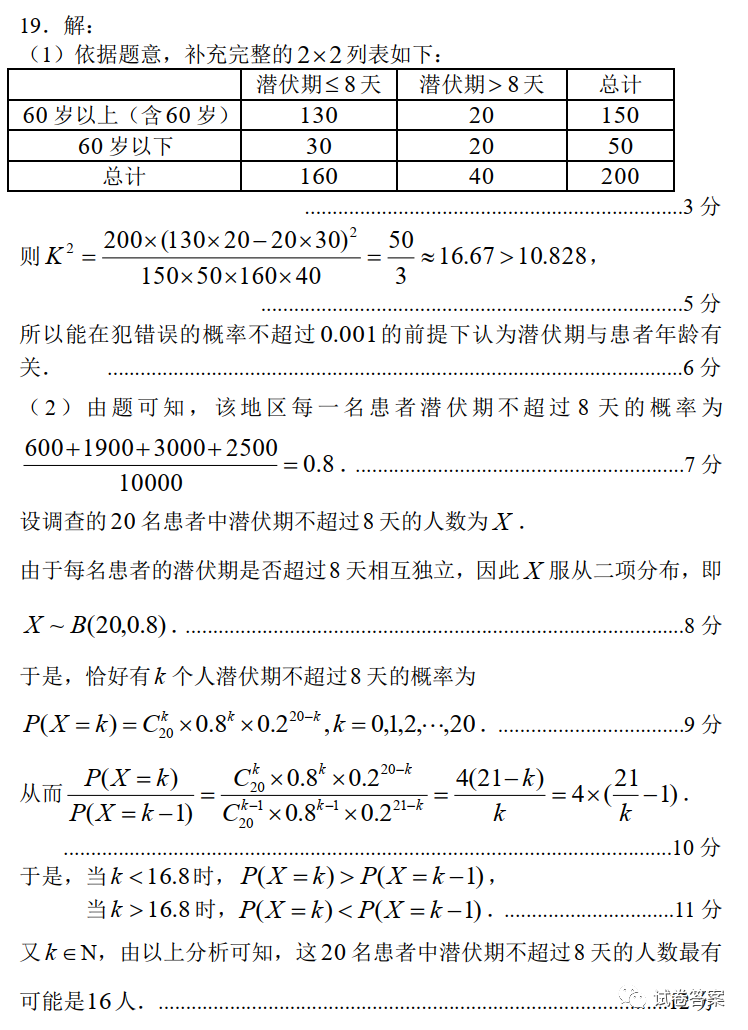 2021年臨汾一模高考考前適應性訓練考試理數(shù)試題及答案