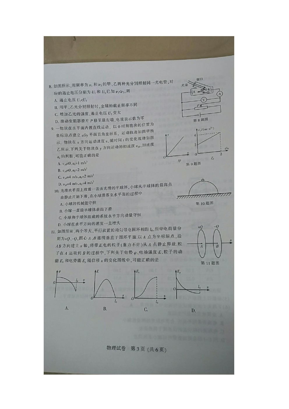 2021南通一模物理試題及參考答案