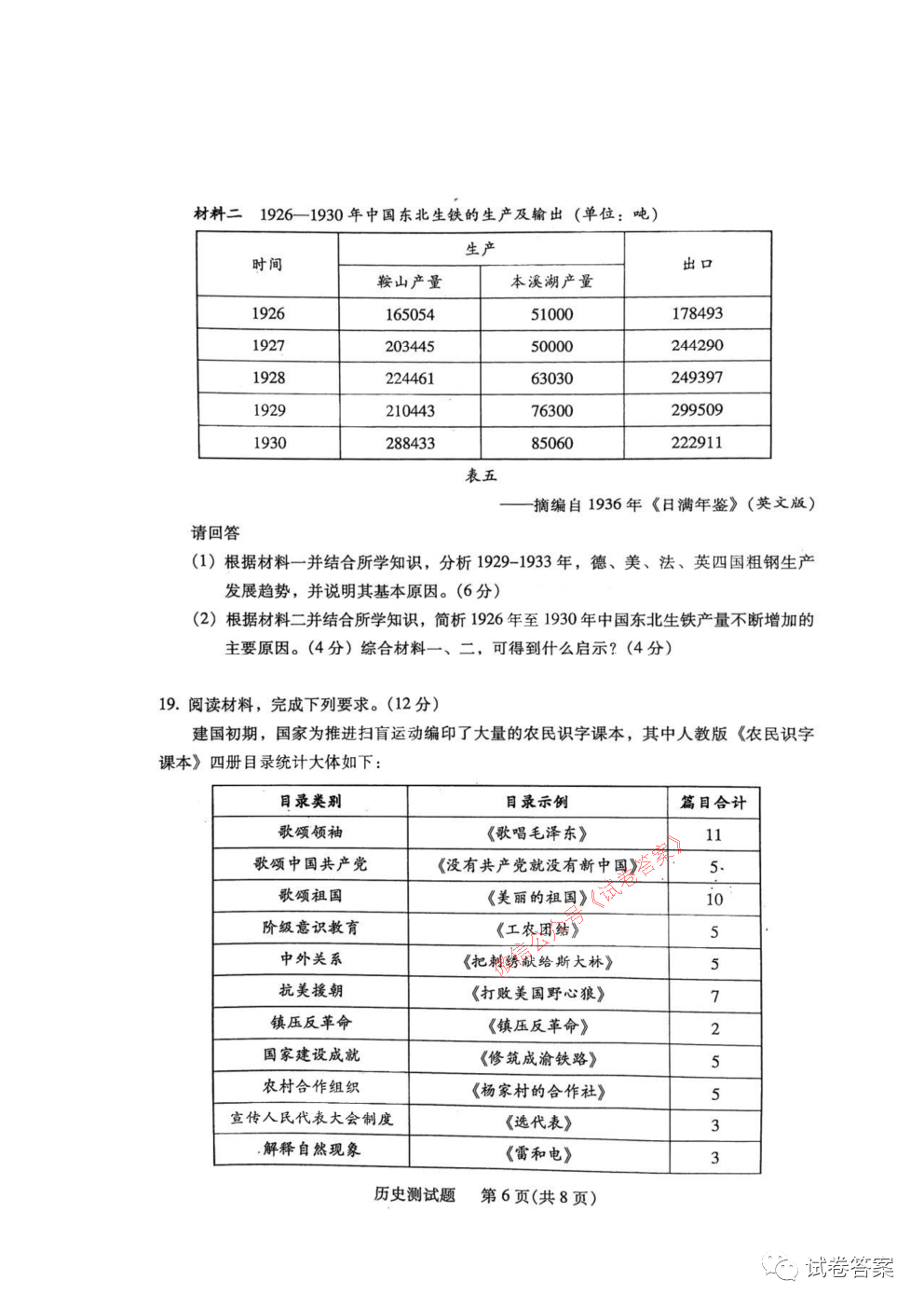 2021韶關(guān)一模歷史試題及參考答案