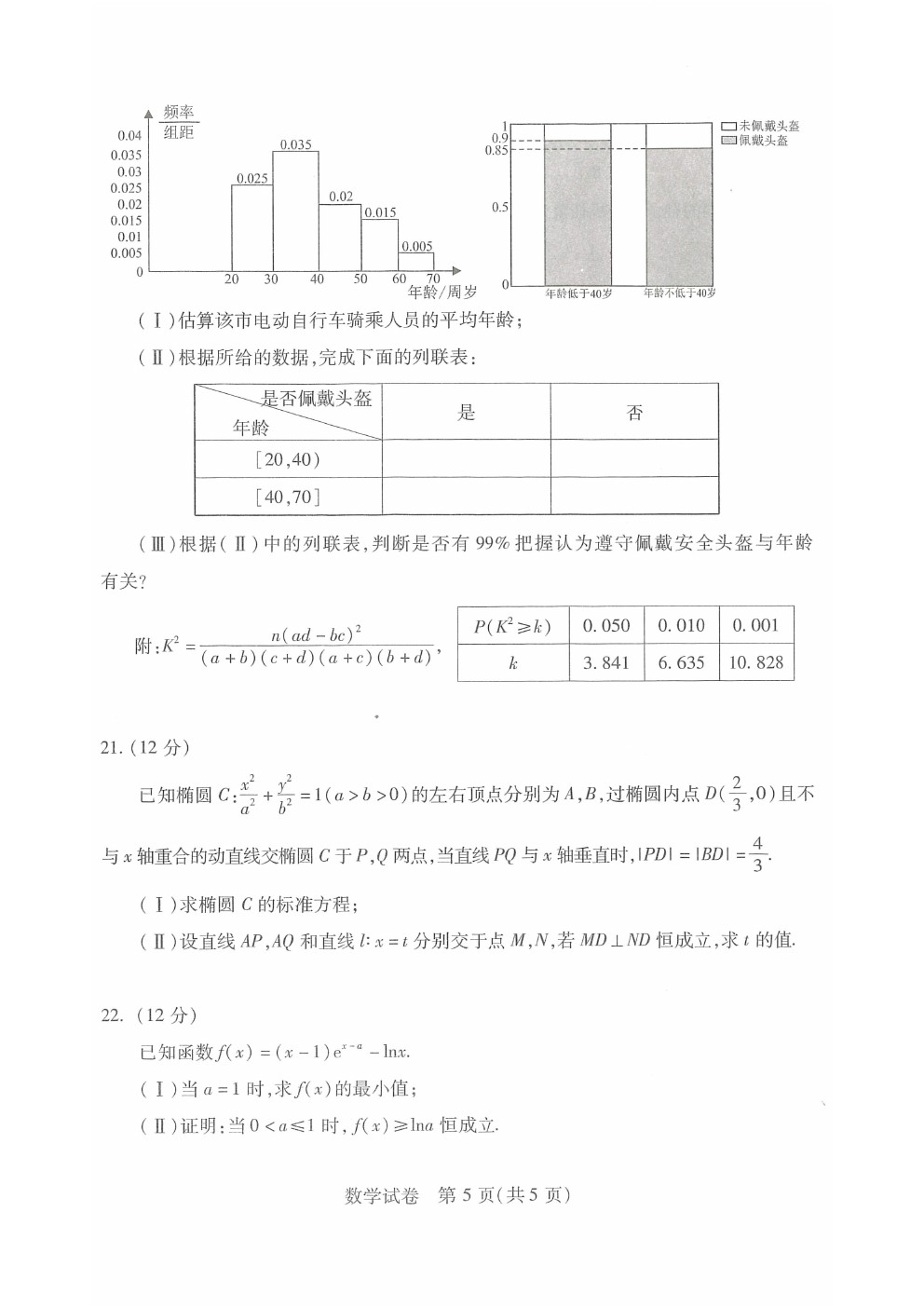 2021武漢3月質(zhì)檢數(shù)學(xué)試題及參考答案(更新中)