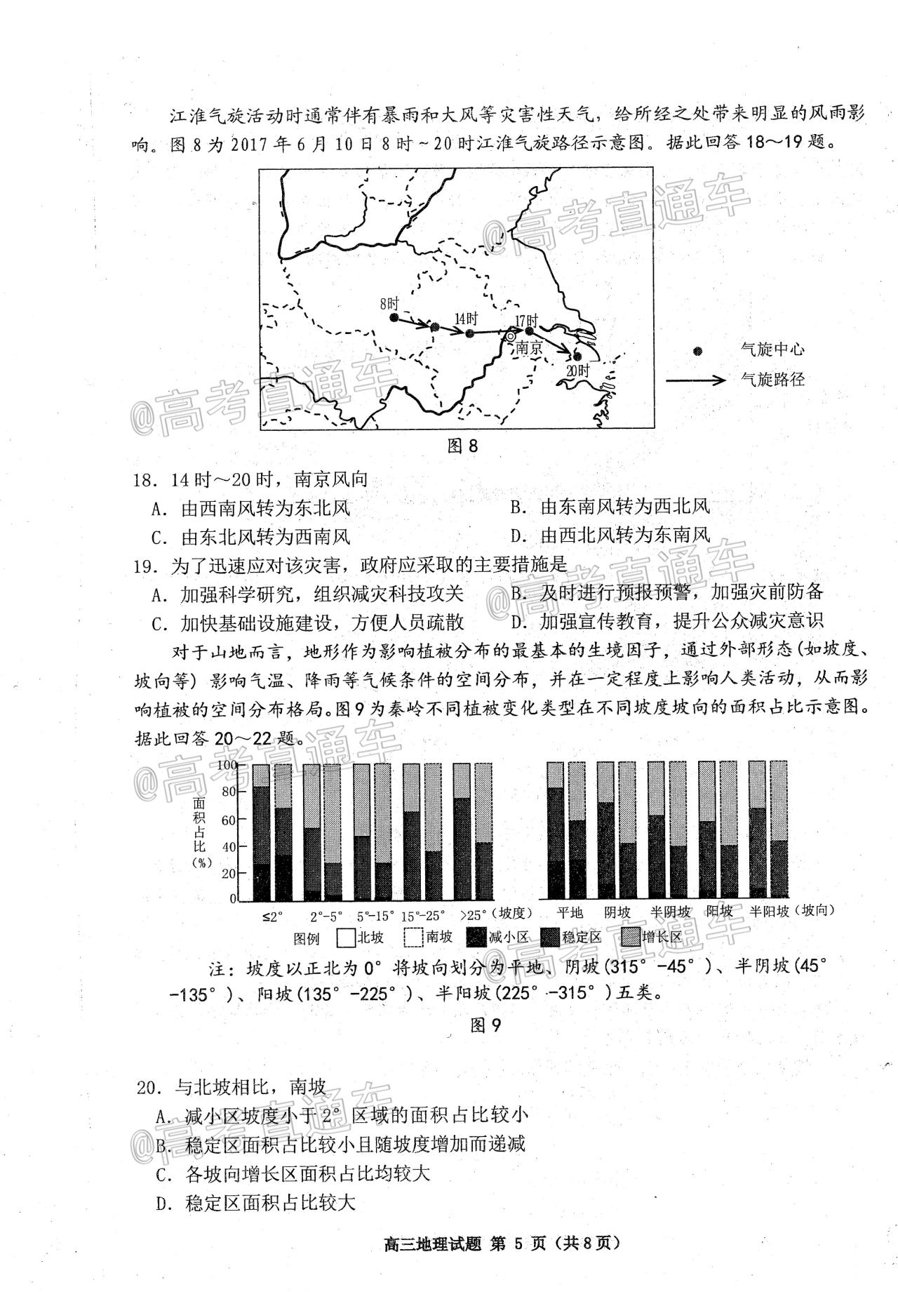 2021連云港一模地理試題及參考答案