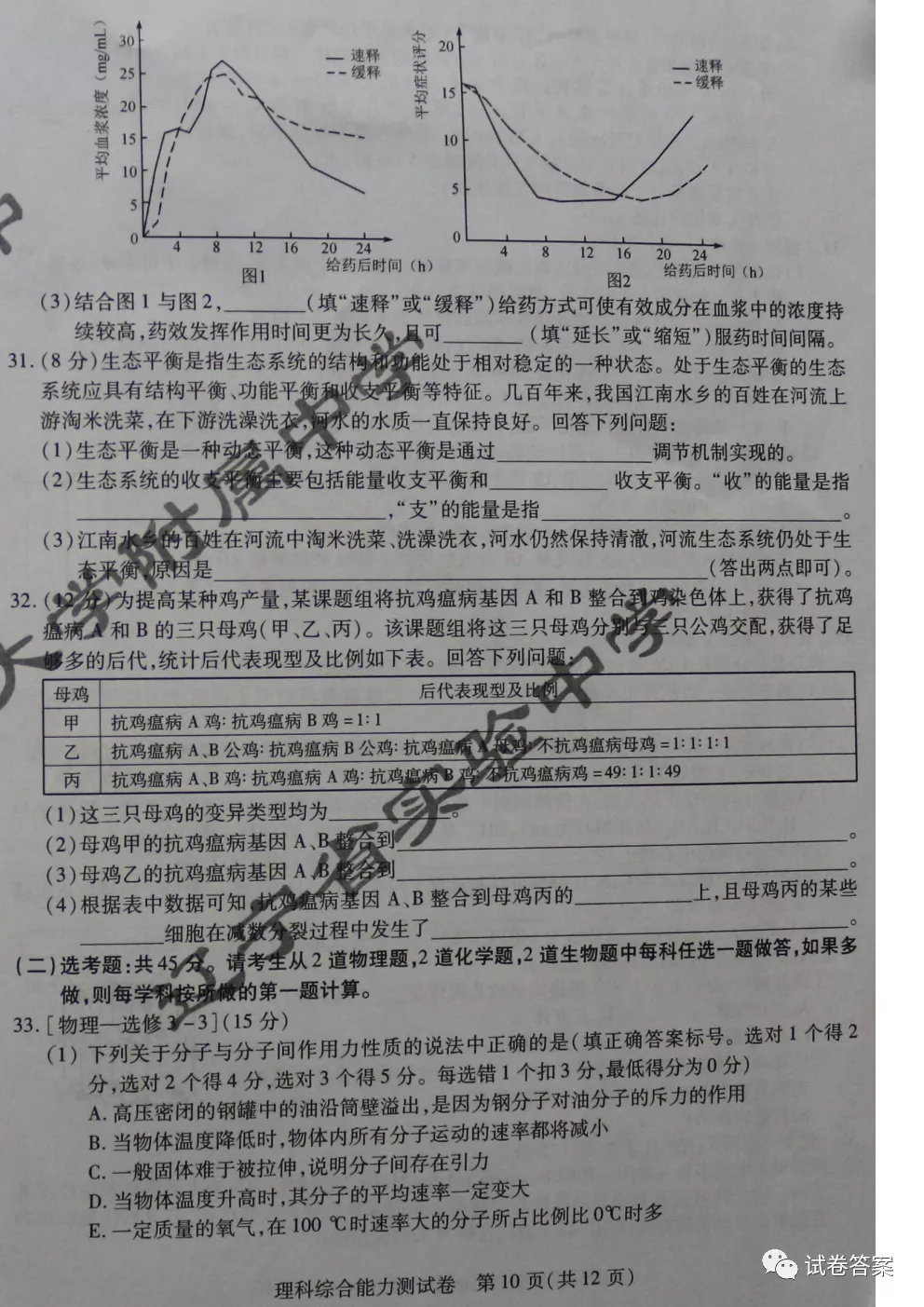 2021東北三省三校一模理綜數(shù)學試題及參考答案