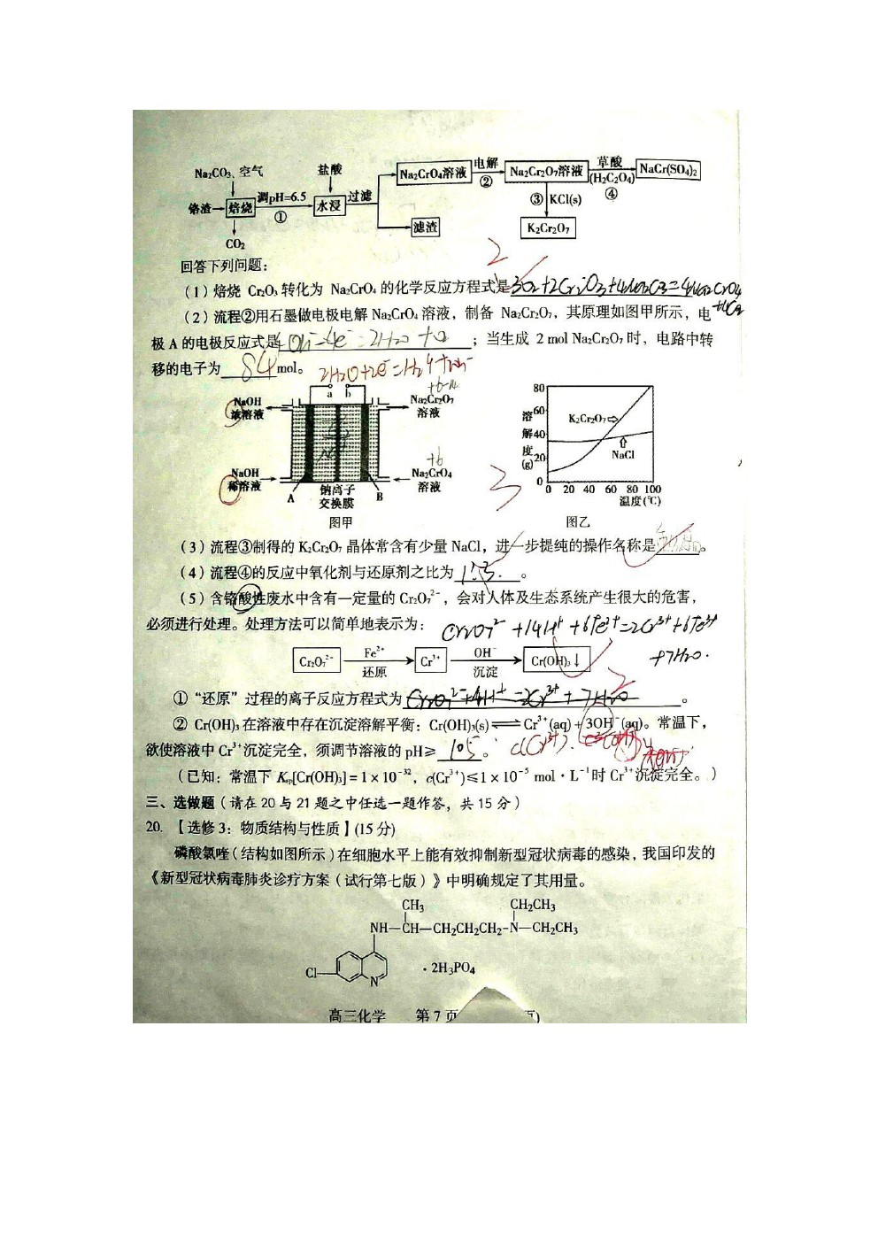 2021濮陽市摸底考試（一模）化學(xué)試題及參考答案