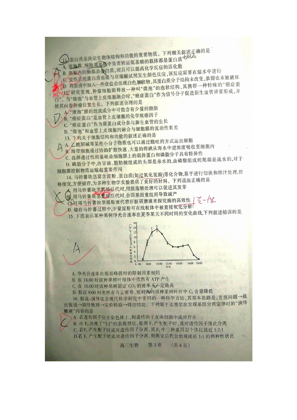 2021濮陽(yáng)市摸底考試（一模）生物試題及參考答案