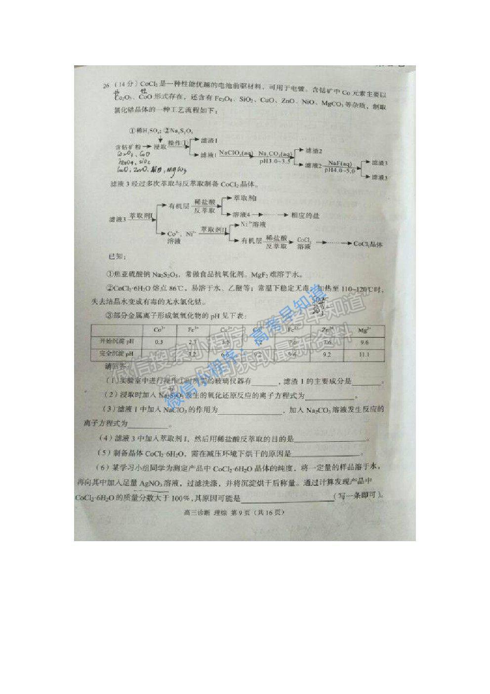 2021甘肅一診理科綜合試題及答案