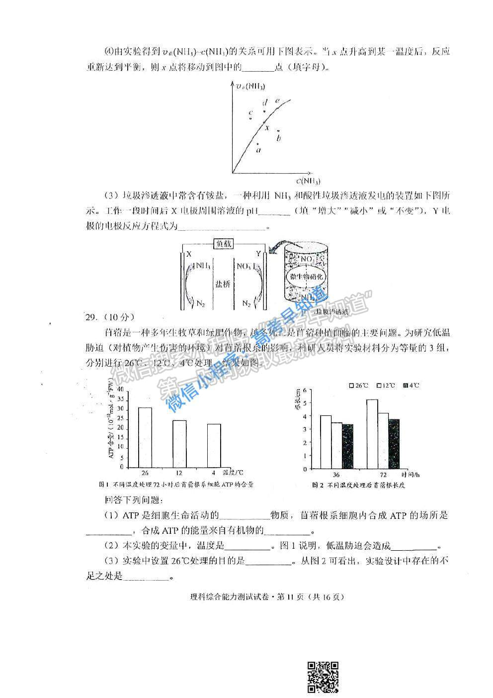 2021云南高三第一次統(tǒng)測理科綜合試卷及答案