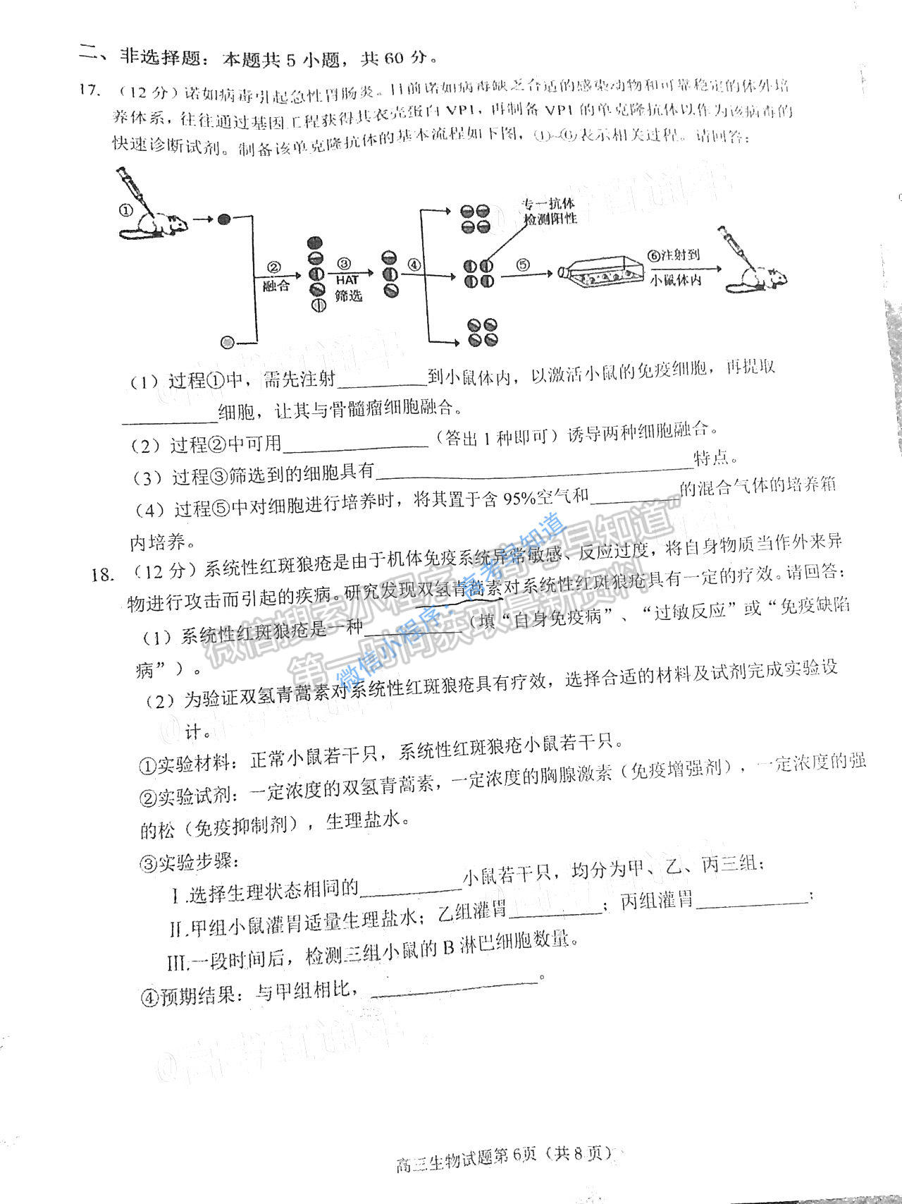 2021泉州市质检高三3月一检生物试题及答案