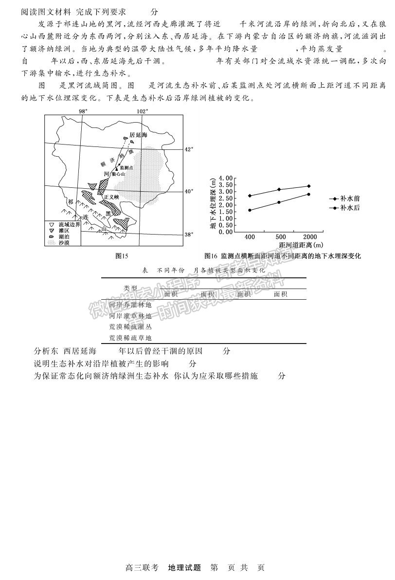 2021菏澤一模地理試題及參考答案