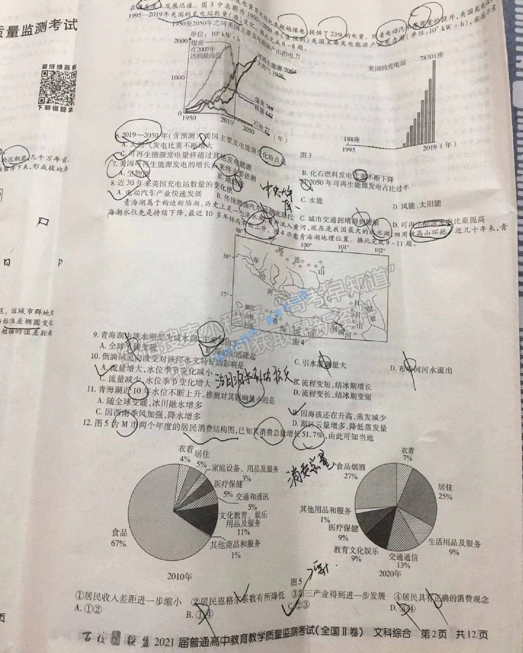 2021百校聯(lián)盟3月聯(lián)考（全國二卷）文科綜合試題及參考答案