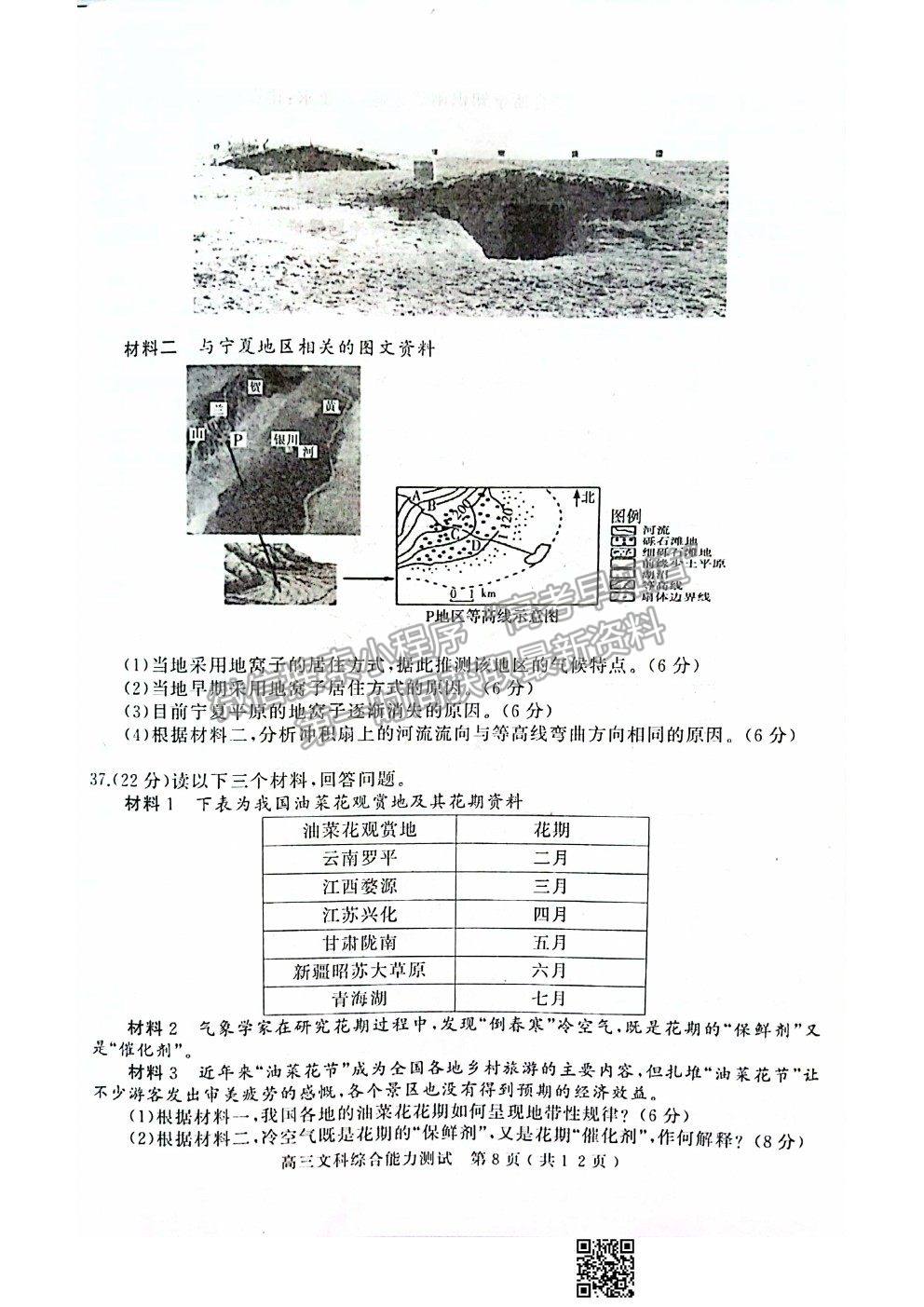 2021河南六市高三第一次聯(lián)考一模文科綜合試題及參考答案