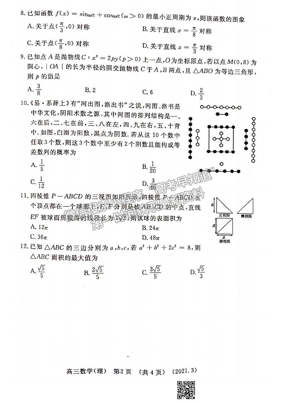 2021洛陽(yáng)二練理科數(shù)學(xué)試卷及答案