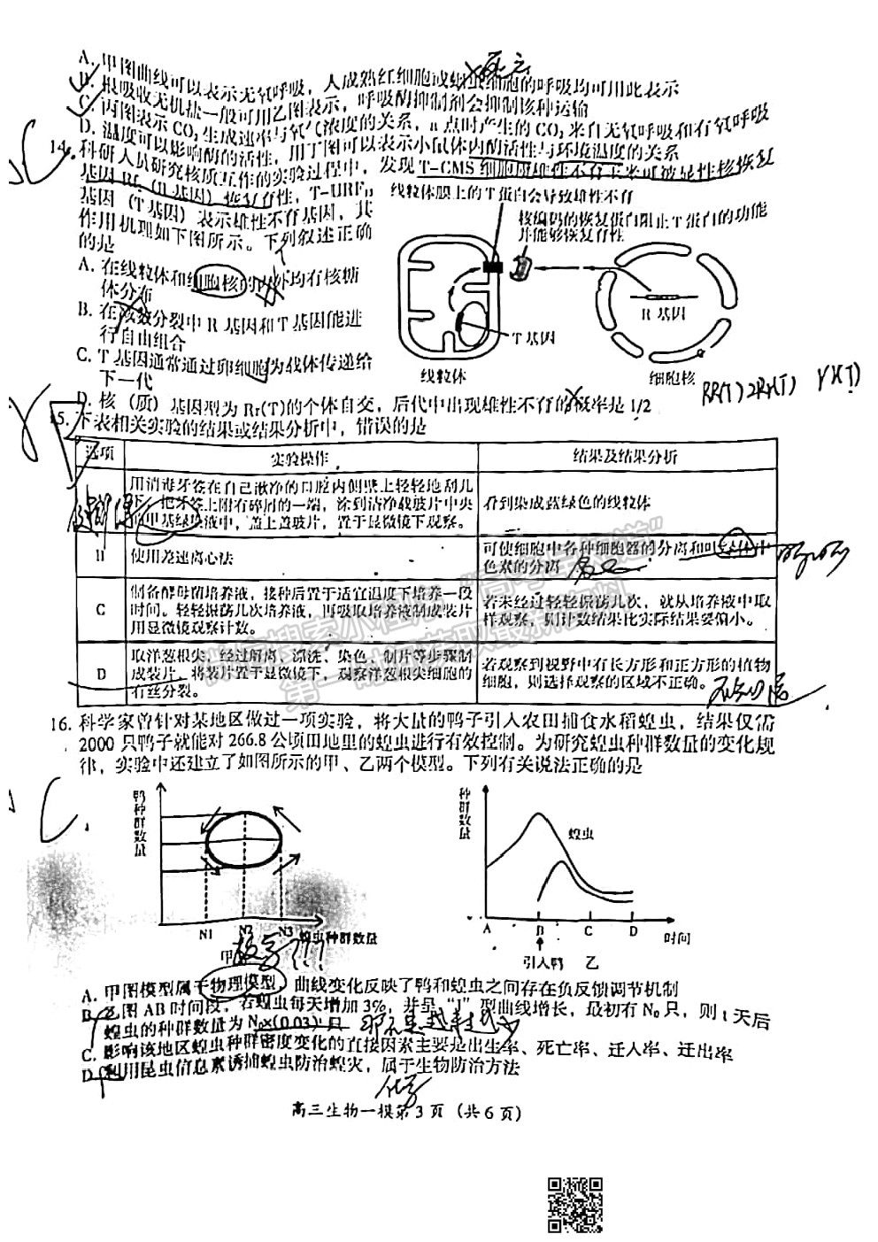 2021懷化一模生物試卷及答案