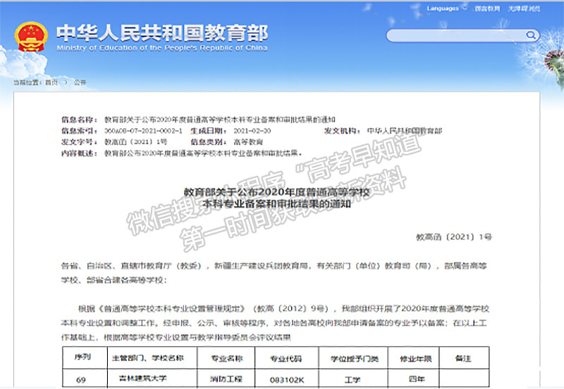 吉林建筑大學成功獲批消防工程本科專業(yè)