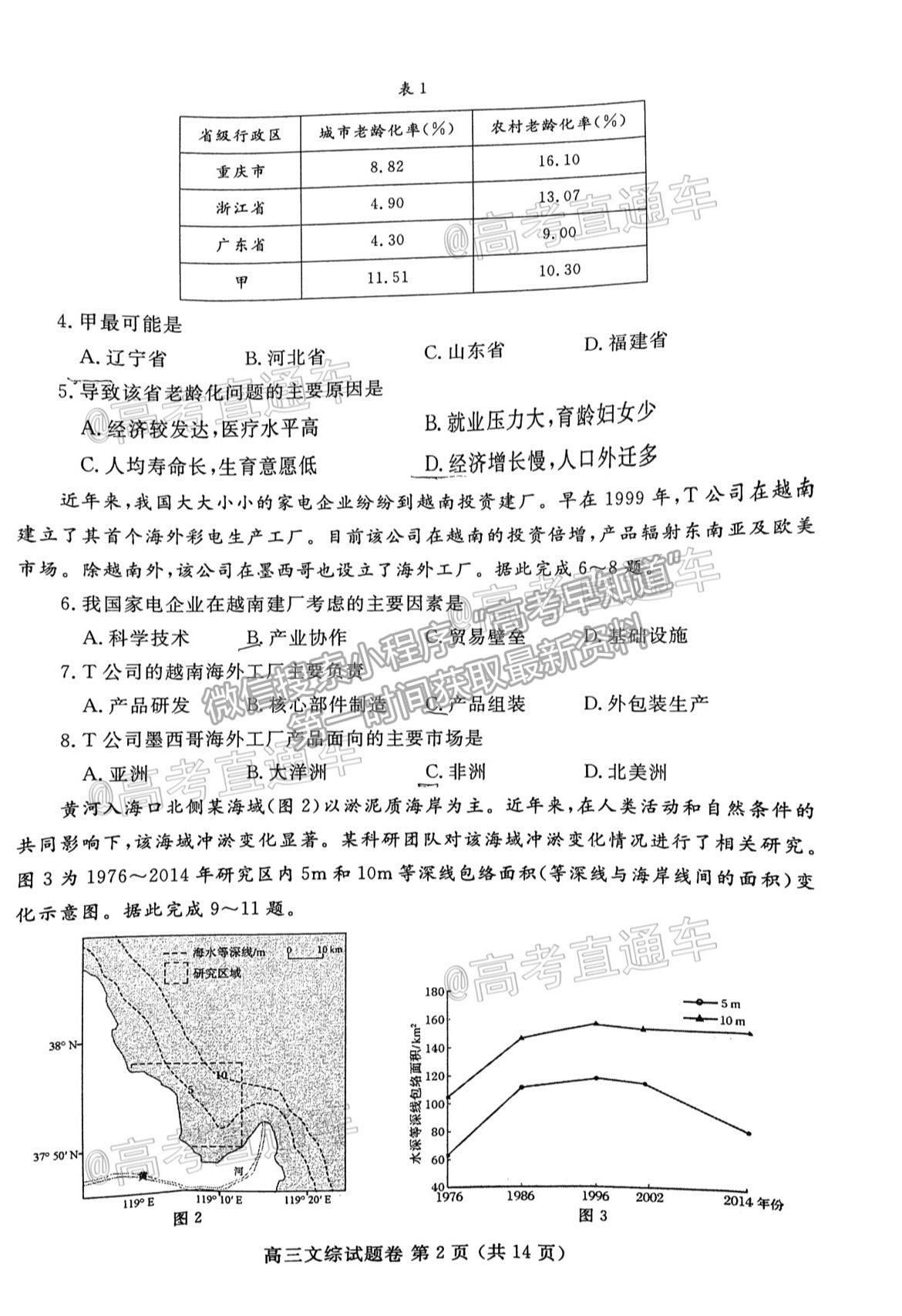 2021鄭州二模文科綜合試卷及答案