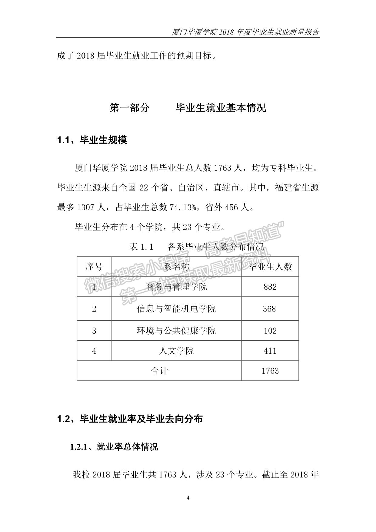 廈門華廈學(xué)院2018年度畢業(yè)生就業(yè)質(zhì)量報(bào)告