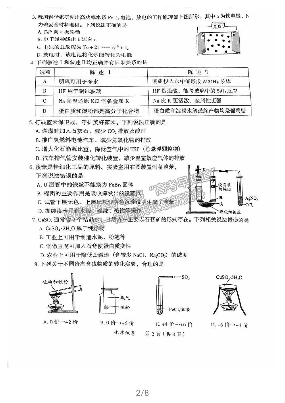 2021茂名二?；瘜W試題及參考答案