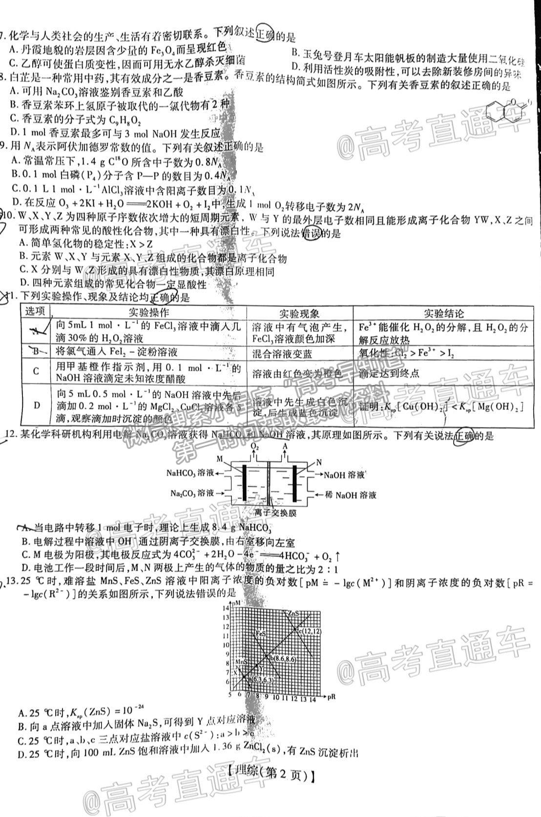 2021江西穩(wěn)派高三聯(lián)考理綜試題及參考答案