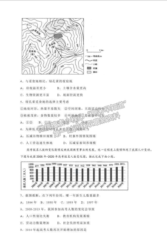 山東?。ㄐ赂呖迹?021屆高三第二次模擬考試地理試卷（四）及參考答案