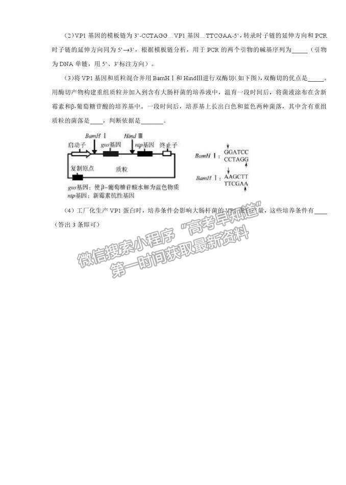 山東?。ㄐ赂呖迹?021屆高三第二次模擬考試生物試卷（四）及參考答案