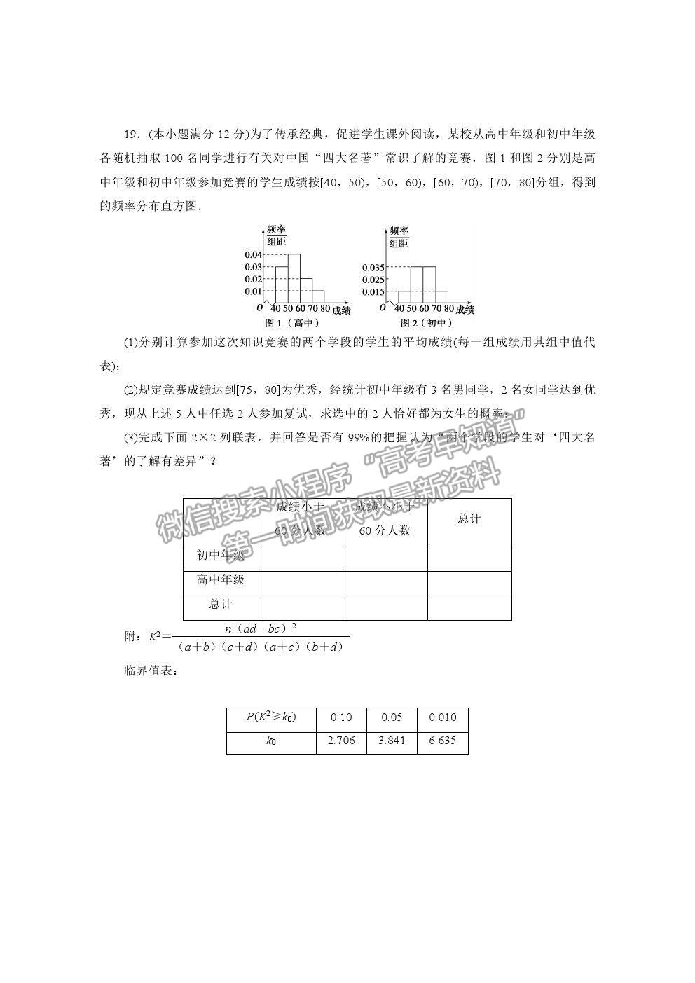 2021屆高考數(shù)學(xué)文（全國(guó)統(tǒng)考版）二輪驗(yàn)收仿真模擬卷（十三）及參考答案