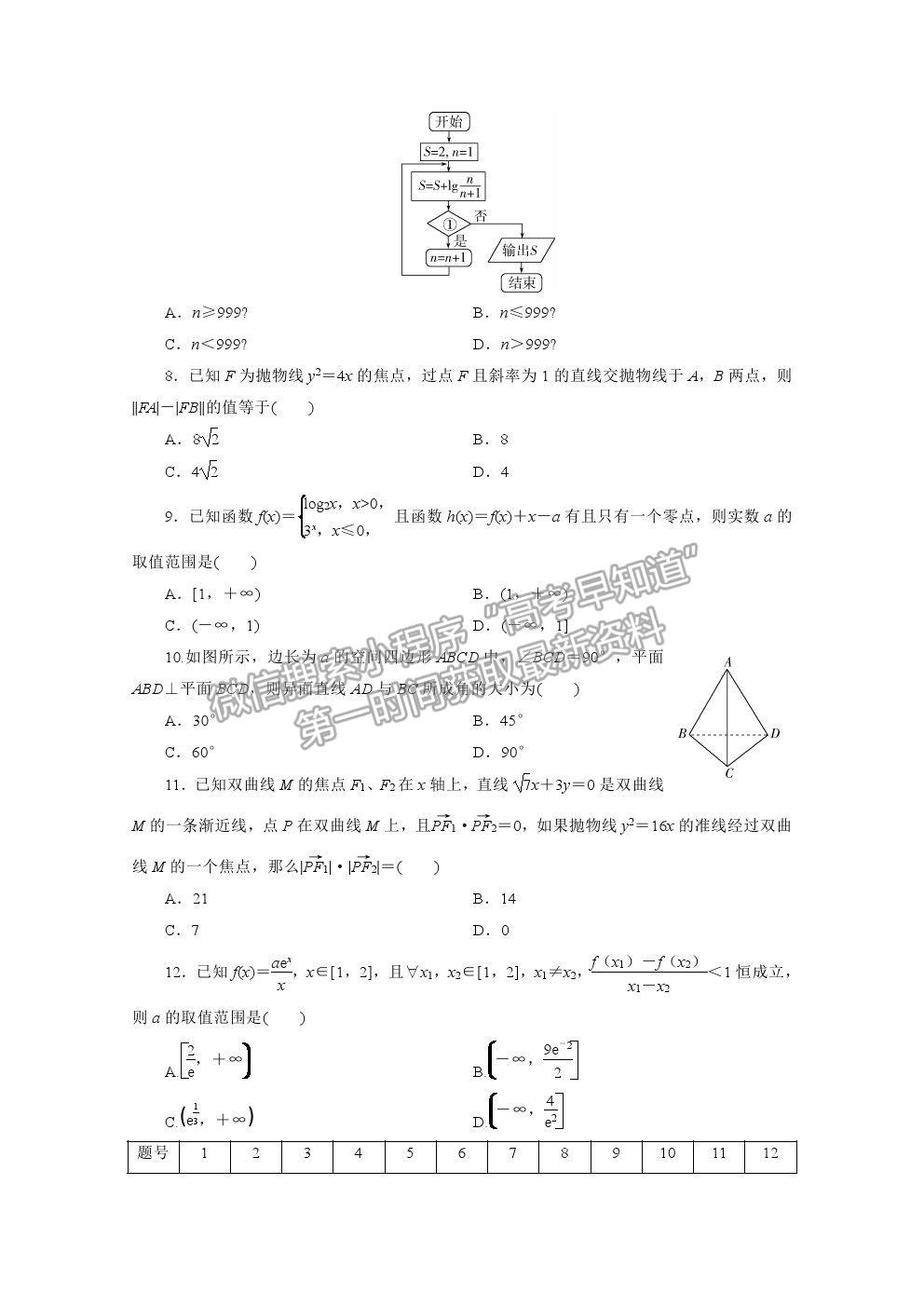 2021屆高考數(shù)學理（全國統(tǒng)考版）二輪驗收仿真模擬卷（五）及參考答案