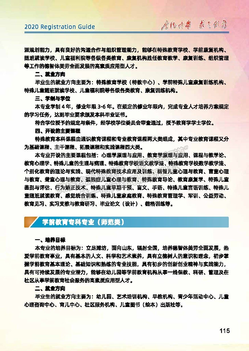 潍坊学院2020年报考指南