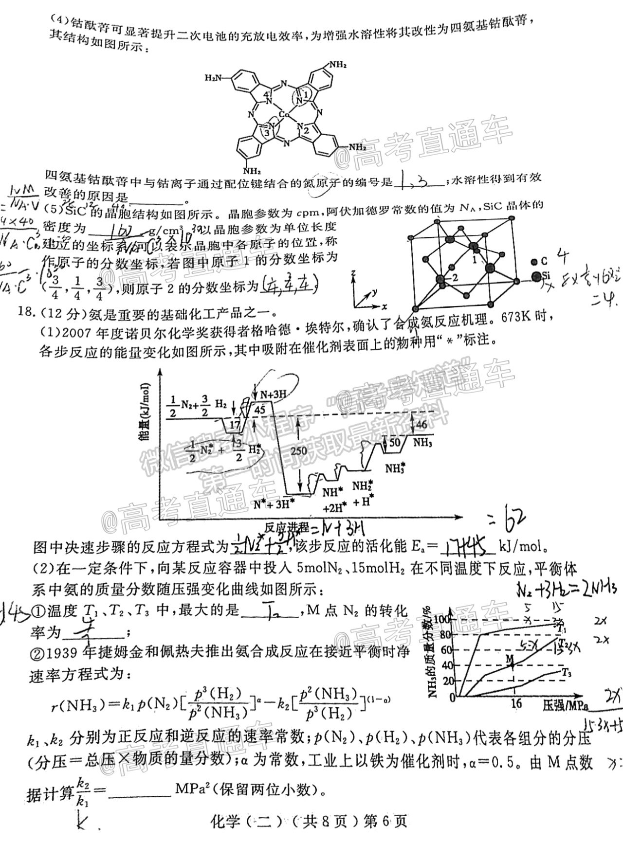 2021聊城二?；瘜W(xué)試題及參考答案