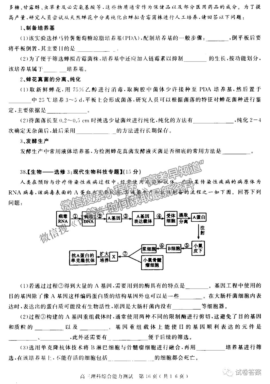 2021河南六市高三二模理綜試題及參考答案