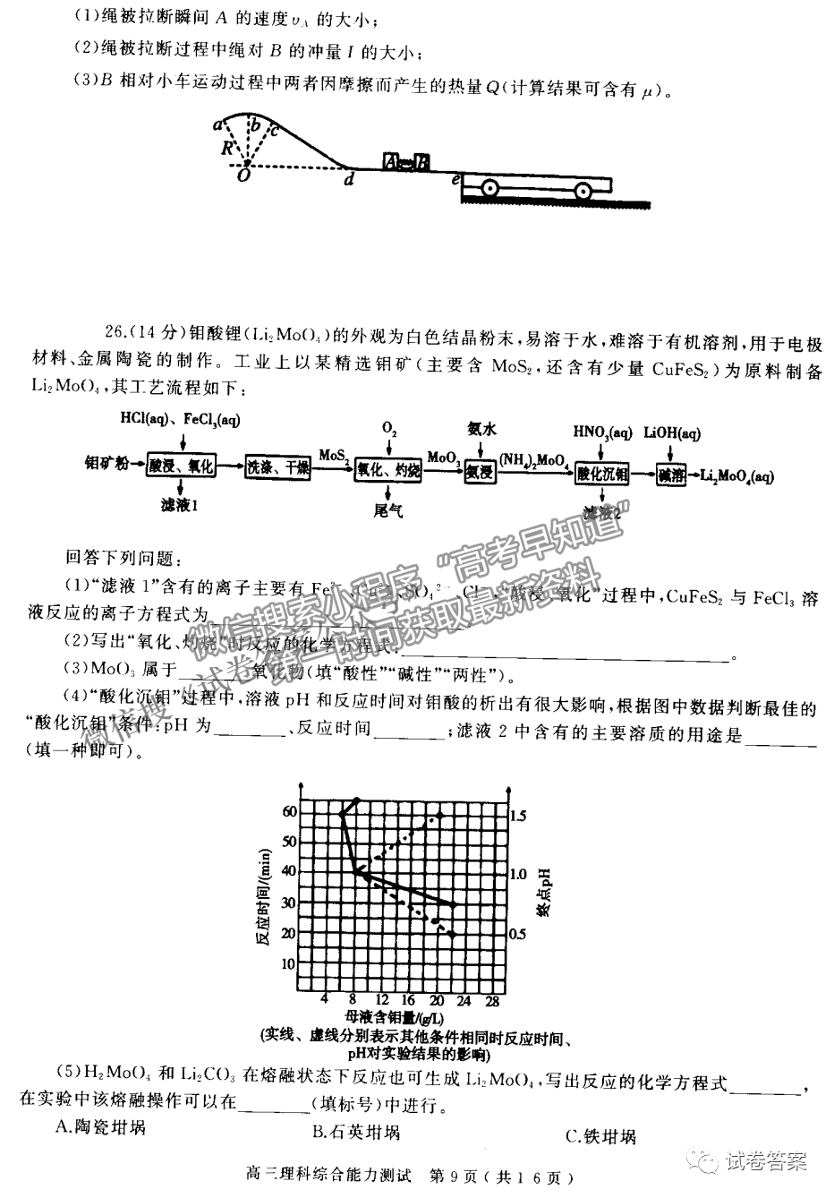 2021河南六市高三二模理綜試題及參考答案