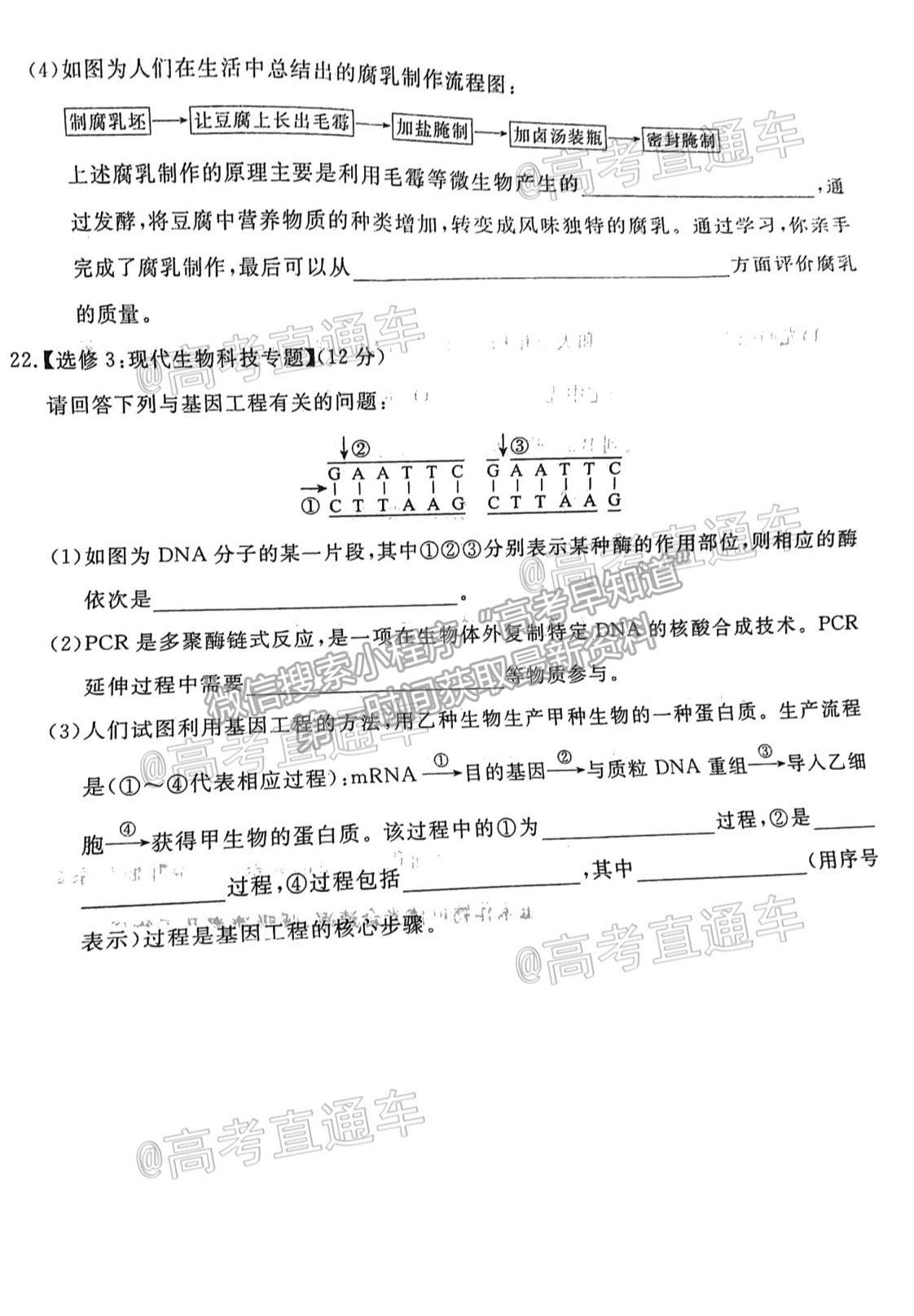 2021湛江二模生物試題及參考答案