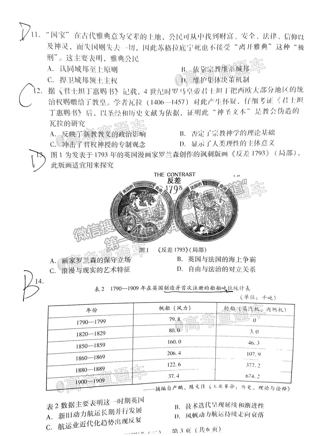 2021廣東二模歷史試題及參考答案