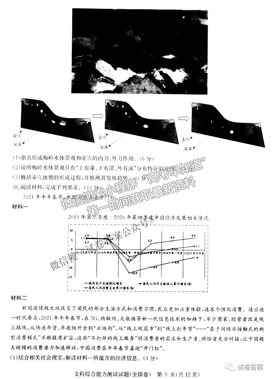 2021華大新高考聯(lián)盟高三預(yù)測性考試（全國卷）文綜試題及參考答案