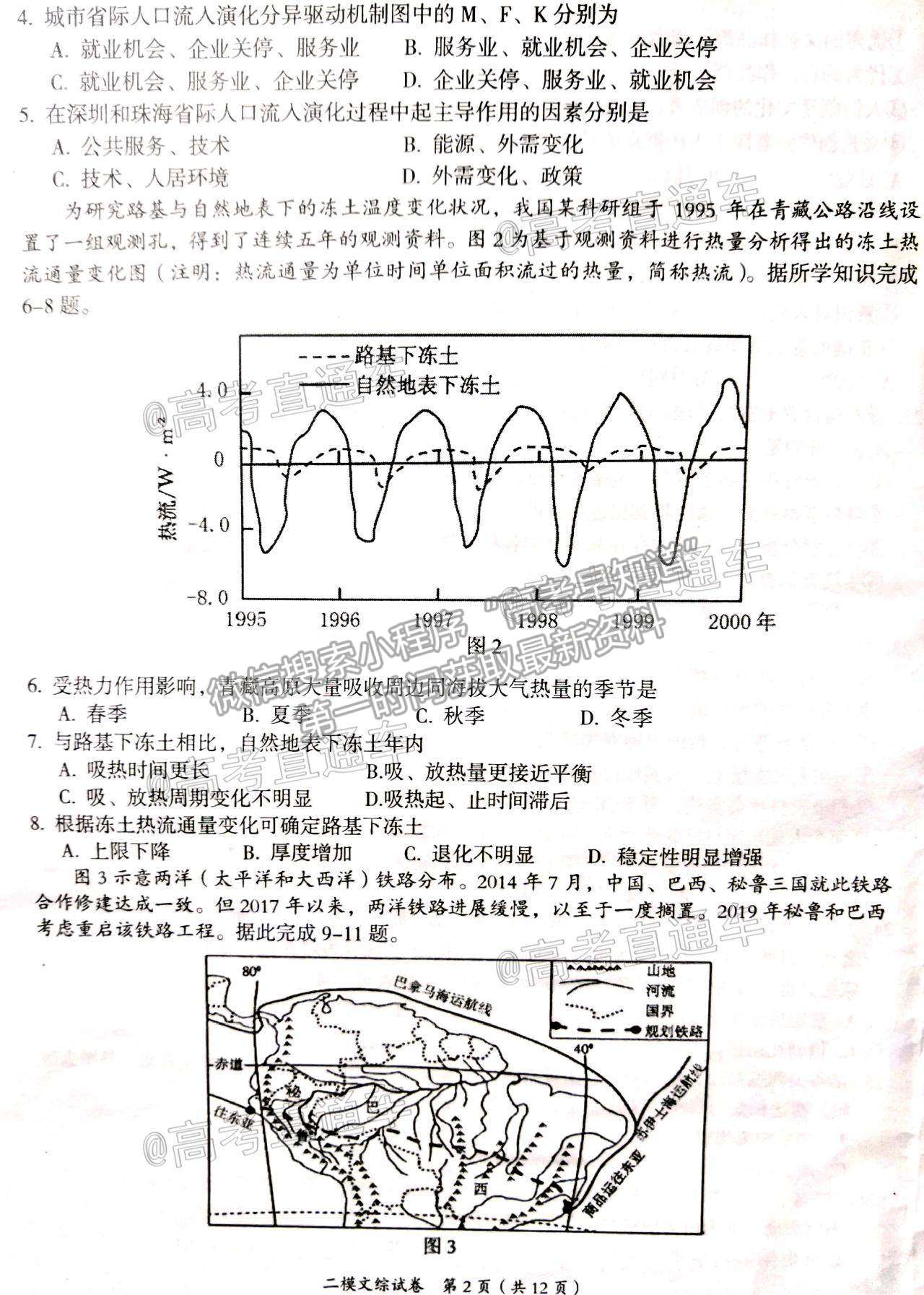 2021江西萍鄉(xiāng)高三二模文綜試題及參考答案