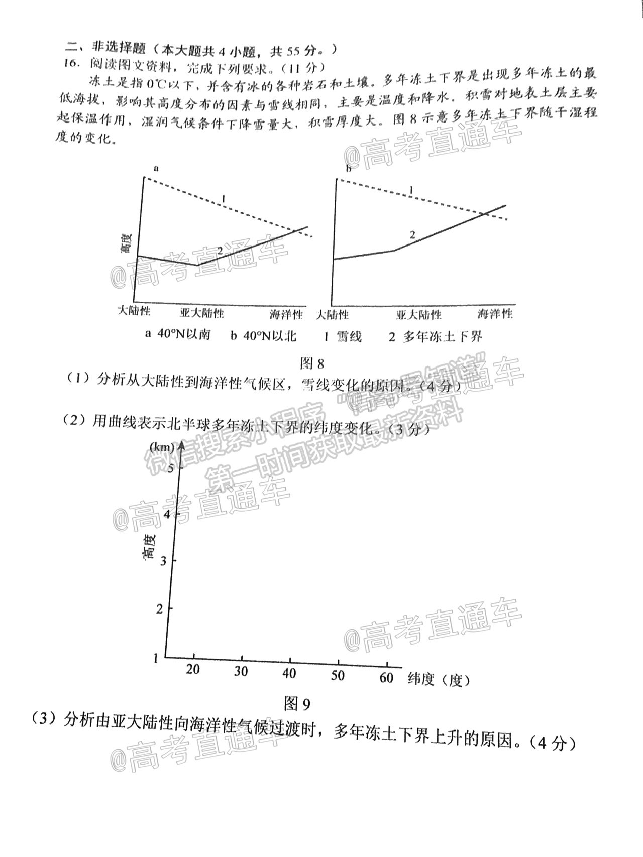 2021日照二模地理試題及參考答案