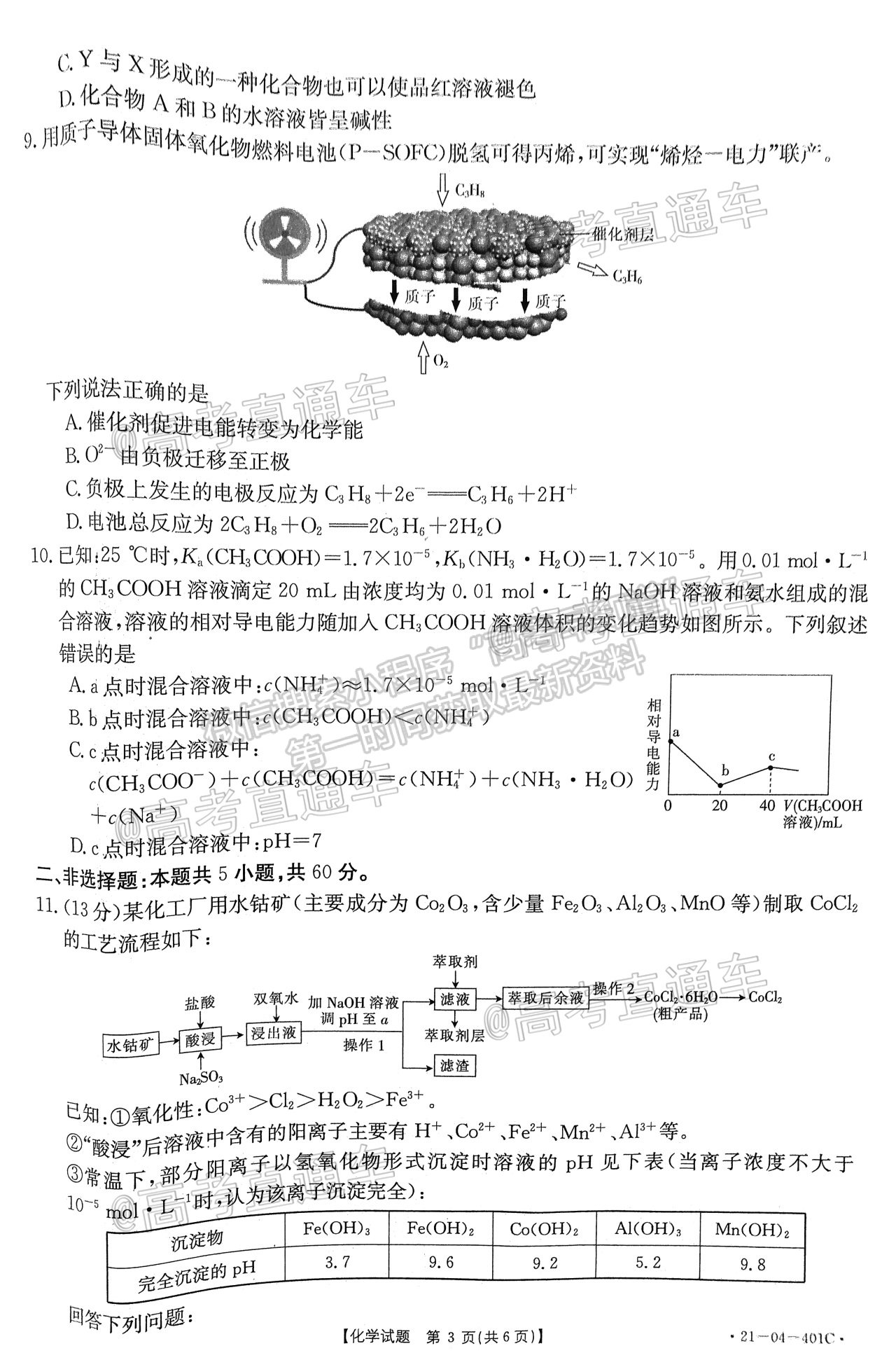 2021莆田三檢化學(xué)試題及參考答案