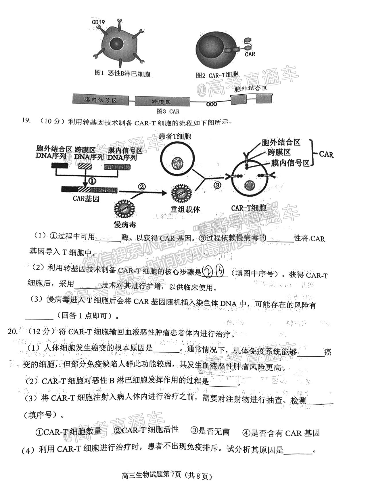 2021泉州三檢生物試題及參考答案