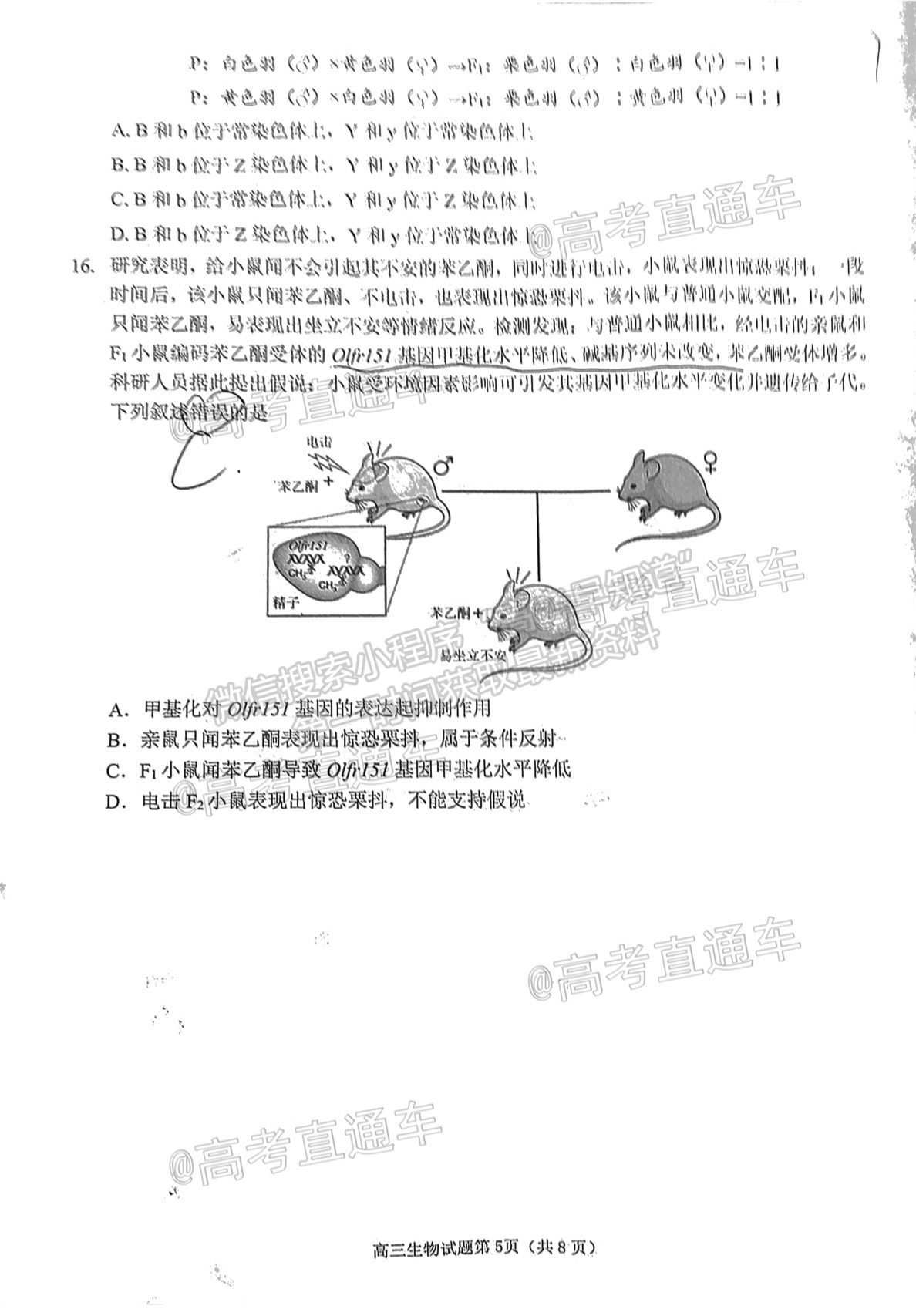 2021泉州三檢生物試題及參考答案