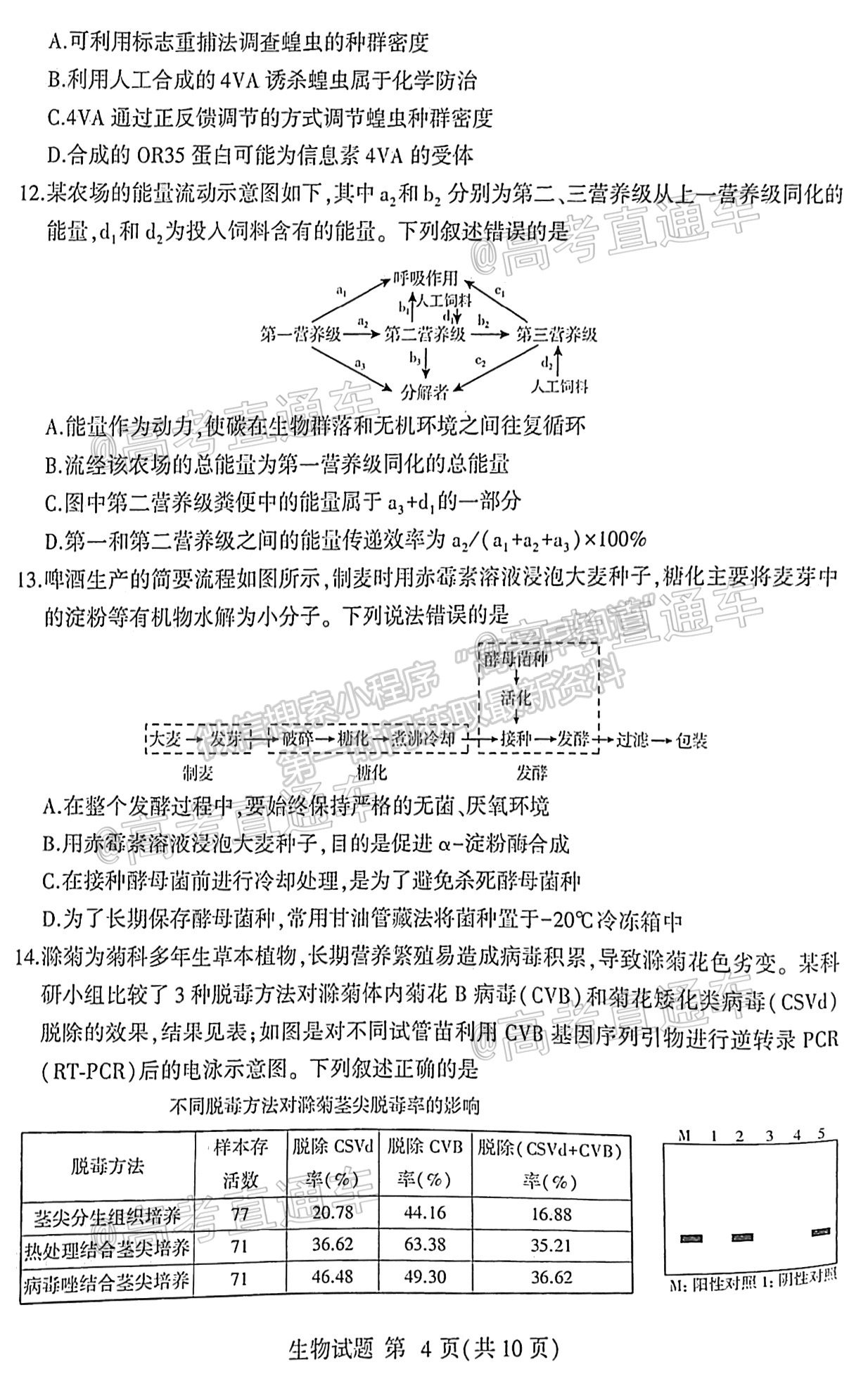 2021臨沂二模生物試卷及參考答案