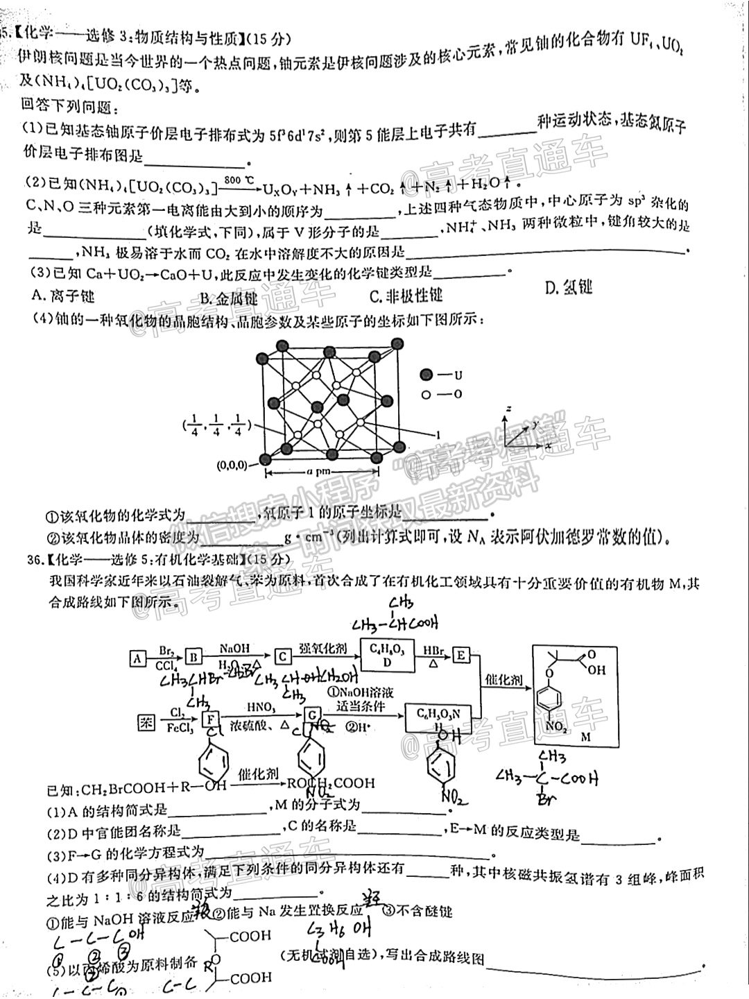 2021百校聯(lián)盟5月聯(lián)考（全國(guó)二卷）理綜試題及參考答案