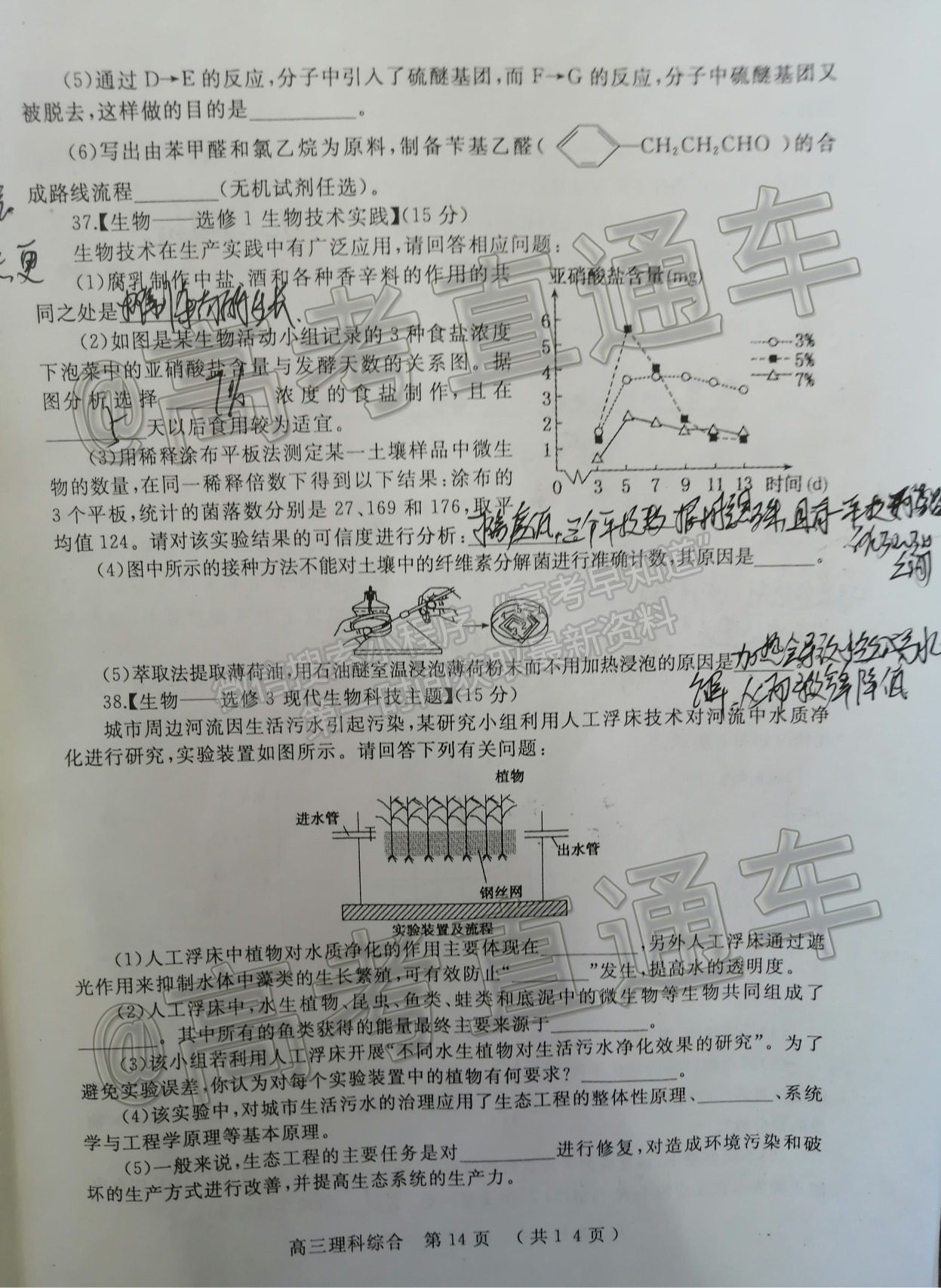 2021開封市高三三模理綜試題及參考答案