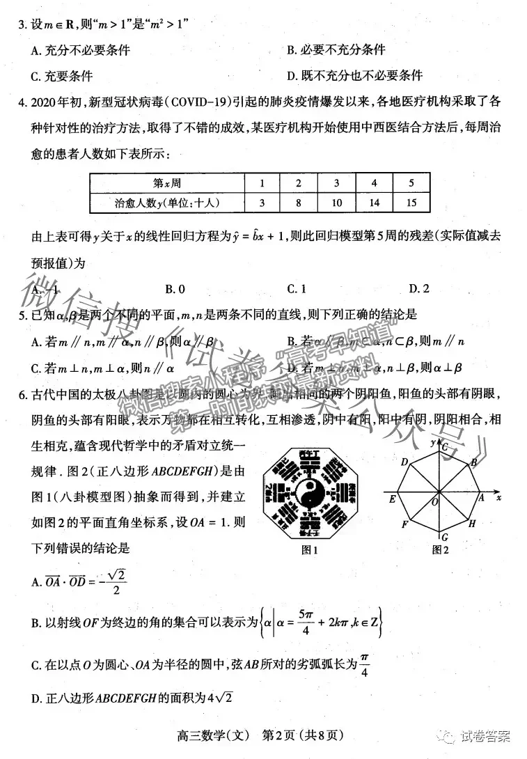 2021太原三模文數(shù)試題及參考答案