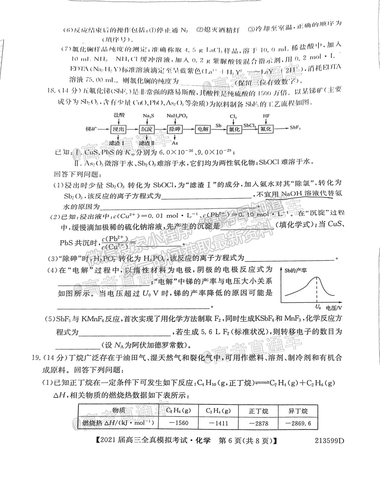 2021廣東高三全真模擬考（213599D）化學(xué)試題及參考答案