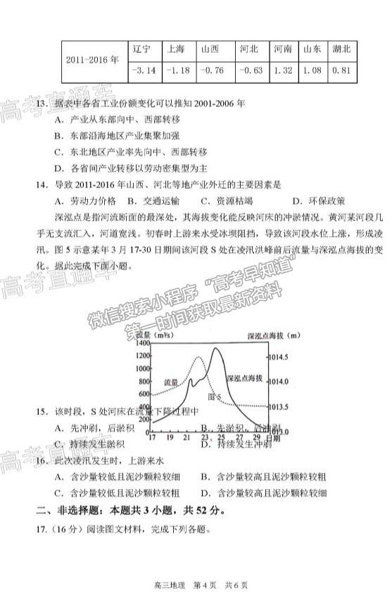 2021葫蘆島二模地理試題及參考答案