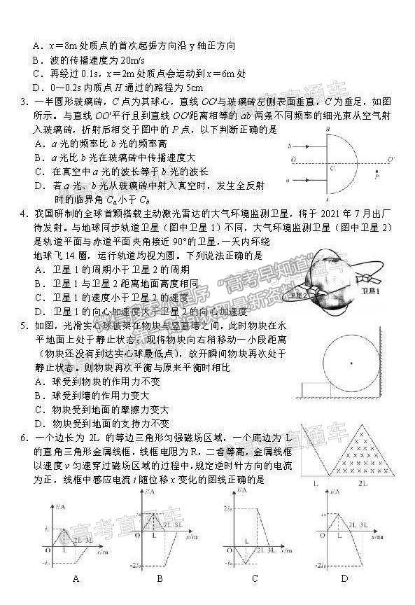 2021葫蘆島二模物理試題及參考答案