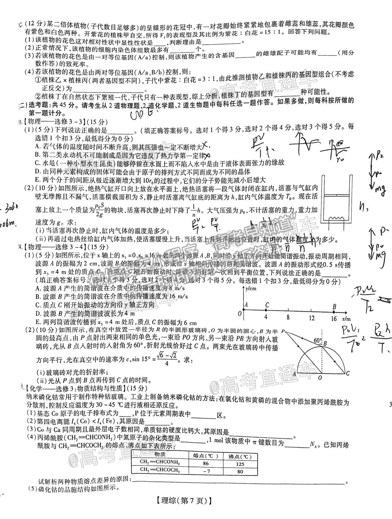 2021江西穩(wěn)派高三5月聯(lián)考理綜試題及參考答案