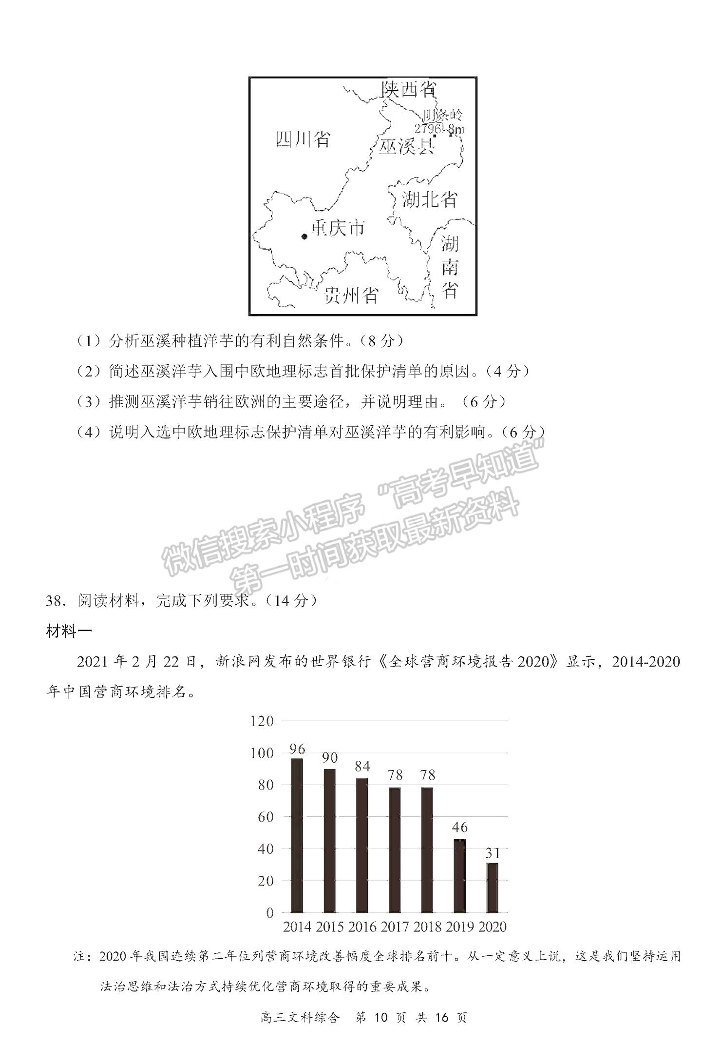 2021全國百強(qiáng)名校領(lǐng)軍考試高三5月聯(lián)考文綜試題及參考答案