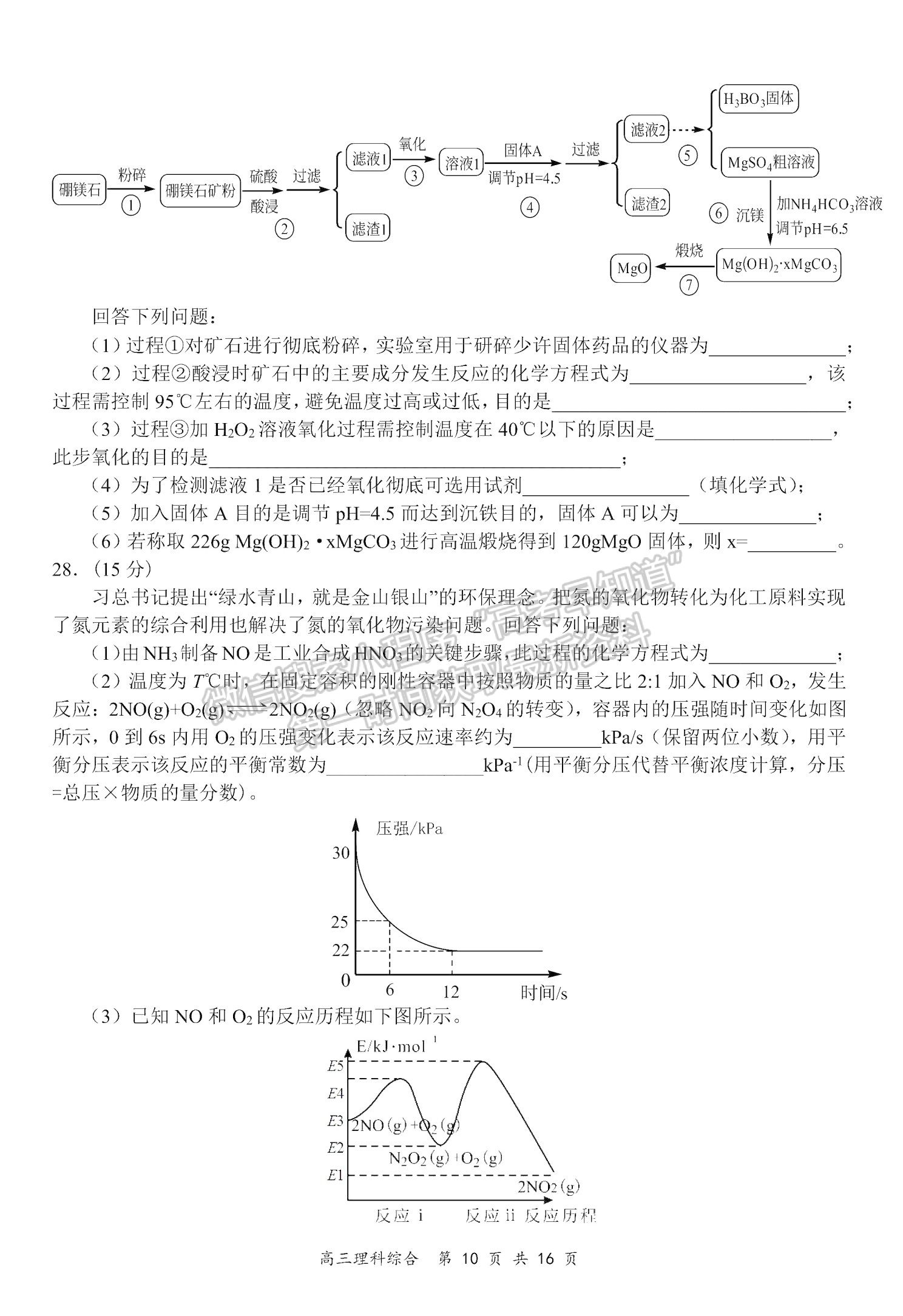 2021全國百強名校領軍考試高三5月聯(lián)考理綜試題及參考答案