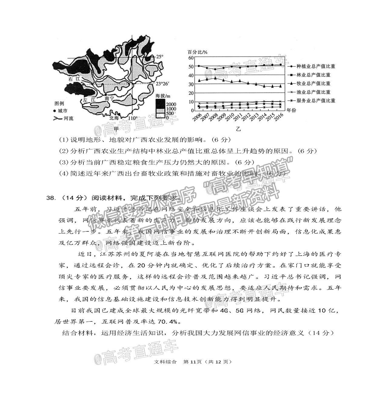 2021陜西寶雞市渭濱區(qū)高三適應(yīng)性訓(xùn)練（二）文綜試題及參考答案